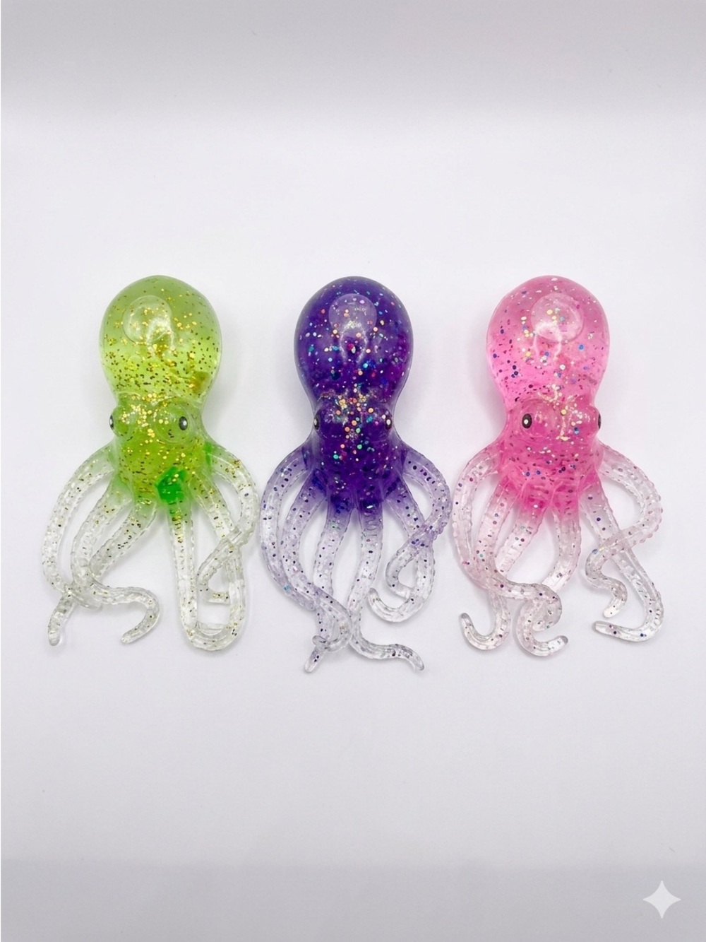 New Sparkle Squishy Octopus - Pink, Purple &Green